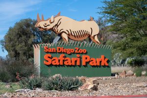 Entrance sign for the San Diego Zoo Safari Park