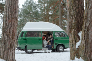 Camper Van in Snow