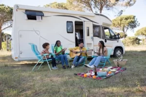 Happy Family outside RV